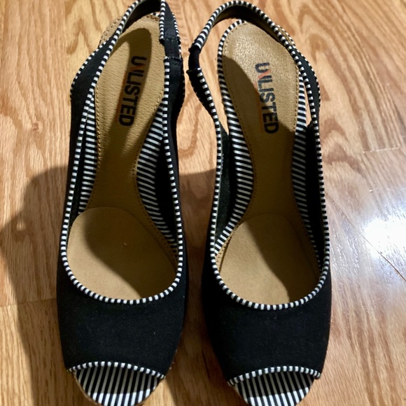 Unlisted Black Peep Toe Heels sz 8 - Picture 3 of 6